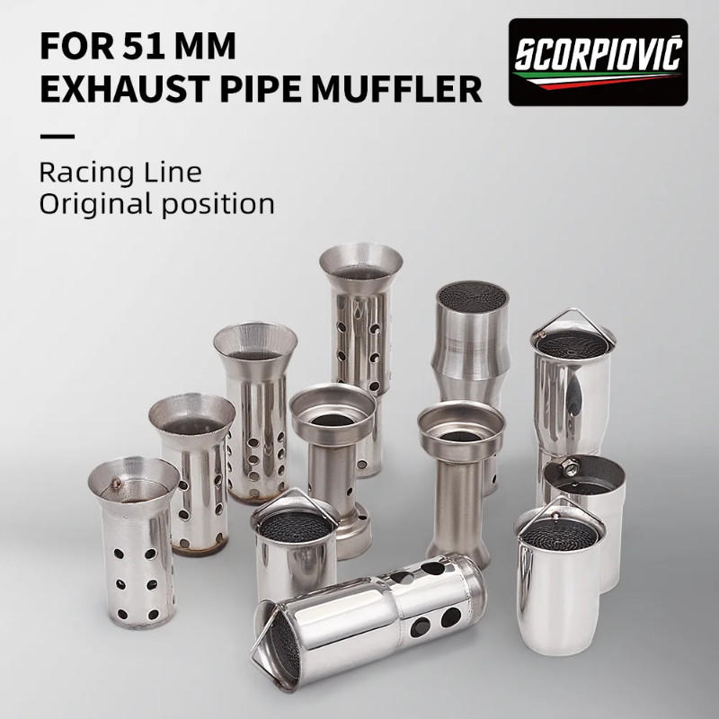 51MM Universal Front Mid End Catalyst DB Killer for Motorcycle Exhaust Muffler Silencer Noise Sound