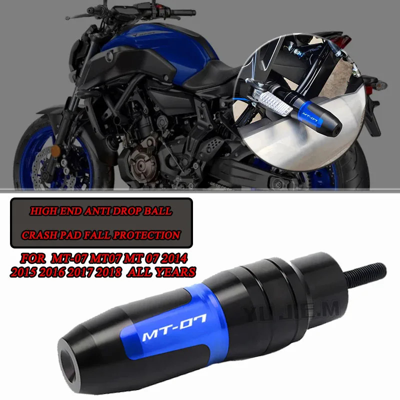 For  MT-07 MT07 MT 07 2014 2015 2016 2017 2018 Motorcycle CNC Frame Crash Pads Exhaust Sliders Cras