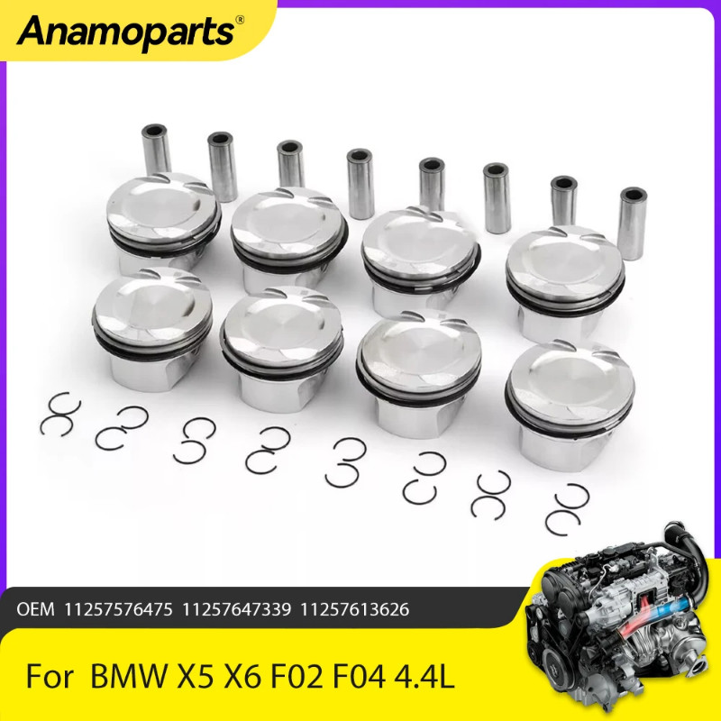 Engine Parts 8pcs Pistons With Rings Set Fit 4.4 L N63B44A 89mm For BMW X5 X6 F02 F04 F07 F12 F13 E