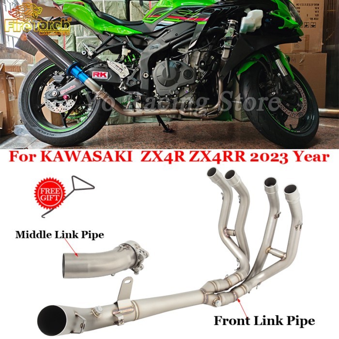 Slip On For Kawasaki Ninja ZX4R ZX4RR SE SR ZX-4R ZX 4R 2023 Year Motorcycle Exhaust Escape Front M