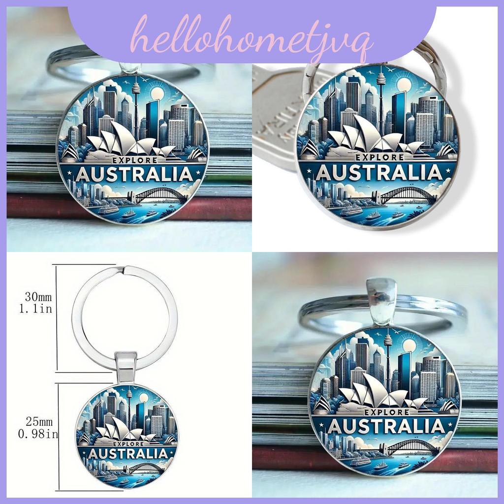 Opera House Sydney Scenic Glass จี้พวงกุญแจสําหรับของขวัญและนักสะสม