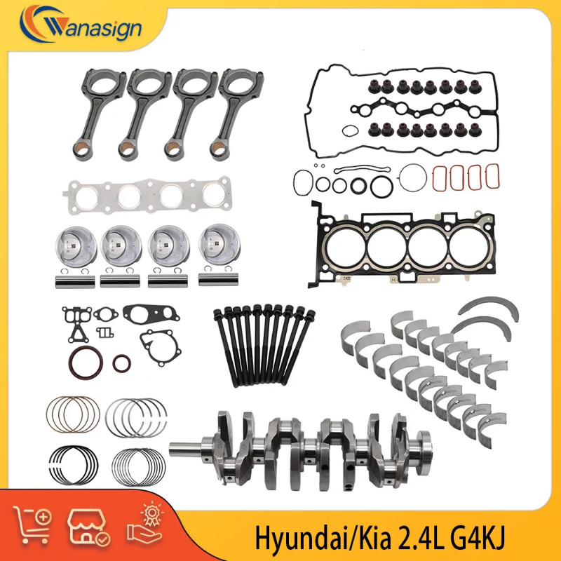 AUTO Engine Rebuild Overhaul Kit- Crankshaft & Con Rods For HYUNDAI KIA 2.4L L4 GAS 2.4 L T G4KJ 20