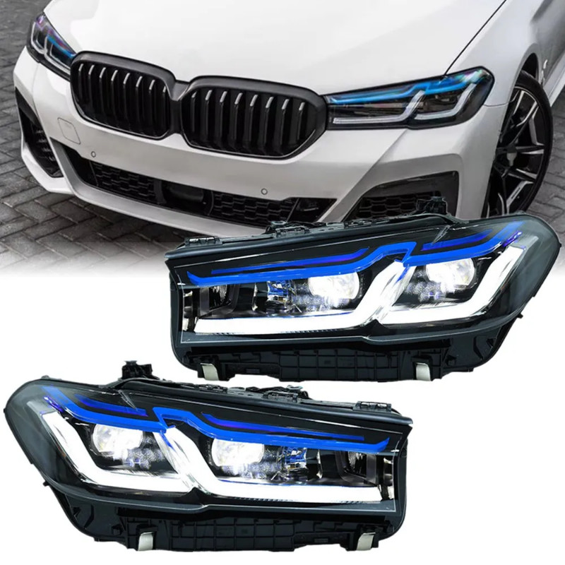 Car Headlights For BMW 5 Series G30 2021 2022 2023 G38 Accessories LED Car Lamps Daytime Running Li