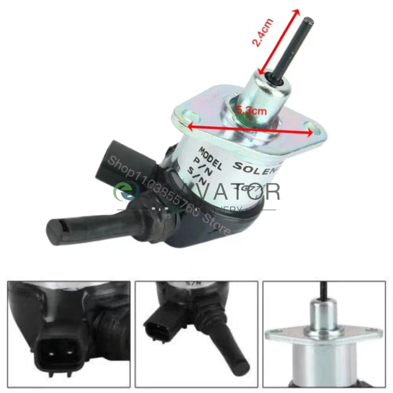 1G772-60015 1G77260015 for XCMG XE75D Excavator Kubota V2607 Engine Shutdown Switch Shutdown Soleno