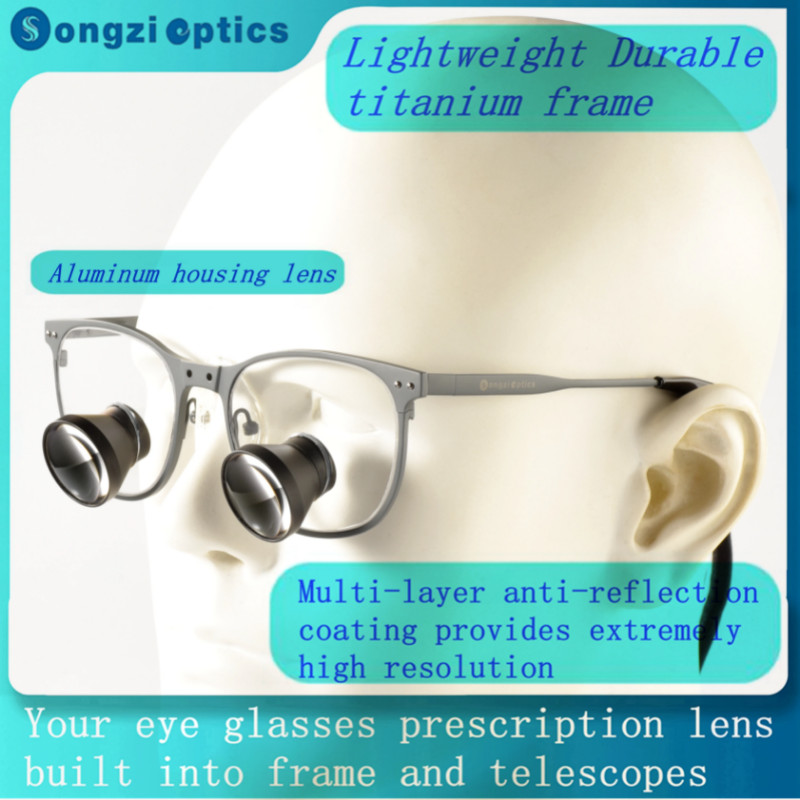 New Arrival 2.5X 3X 3.5X Songzi Optics Gray Titanium Frame TTL Dental Surgical Loupes Customized Wi