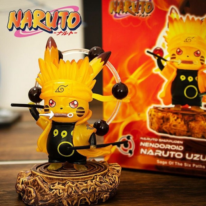 Pokémon Pikachu NARUTO Uchiha Obito Version Dressing Figure สินค้าอนิเมะน่ารัก