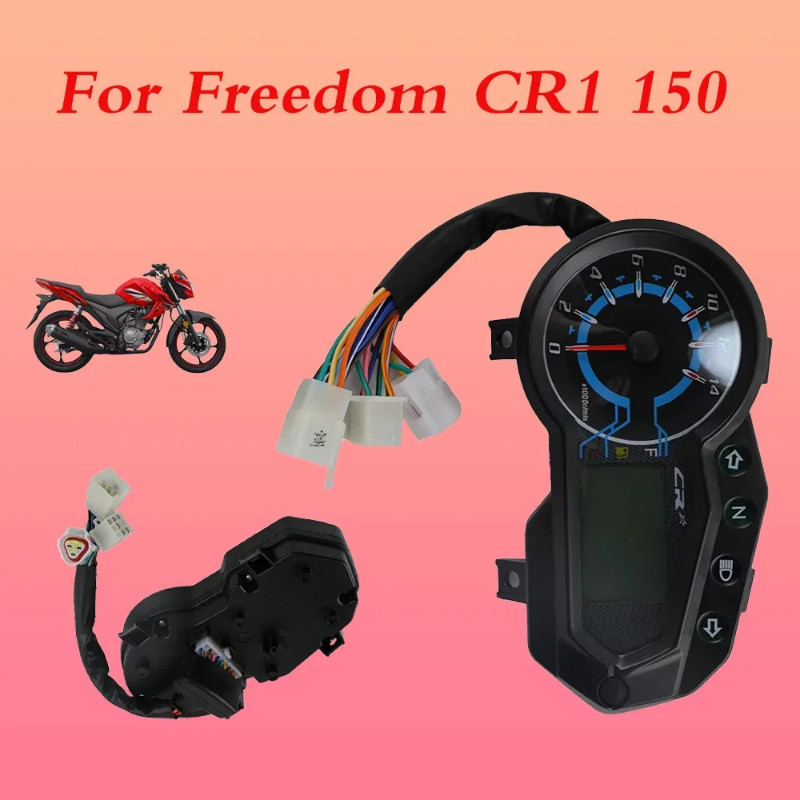 For Freedom CR1 150 LED Digital MotorcycleMultifunction Speedometer Odometer 140000 RPM Tachometer