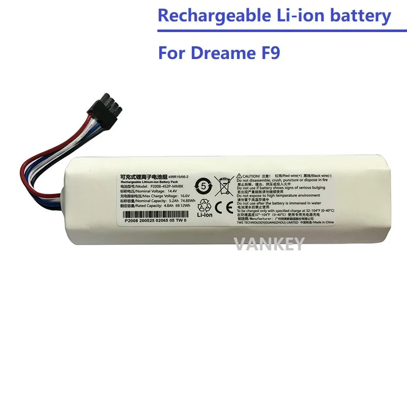 New Li-ion Battery for Dreame F9 Robot Vacuum Cleaner Spare Parts D9 F9 L10 L10 Pro Trouver Finder