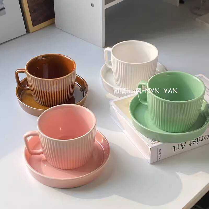 Nordic ins Simple ถ้วยกาแฟเซรามิกแก้ว Latte Cup ลาย Latte Cup ถ้วยนมถ้วยน้ํา 250ml