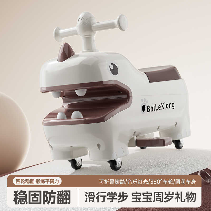 เด็ก Yo-Yo ไดโนเสาร์สกู๊ตเตอร์สี่ส้น 1-3 ปีชายหญิงเด็กทารกสามารถนั่งคน Universal ล้อ T