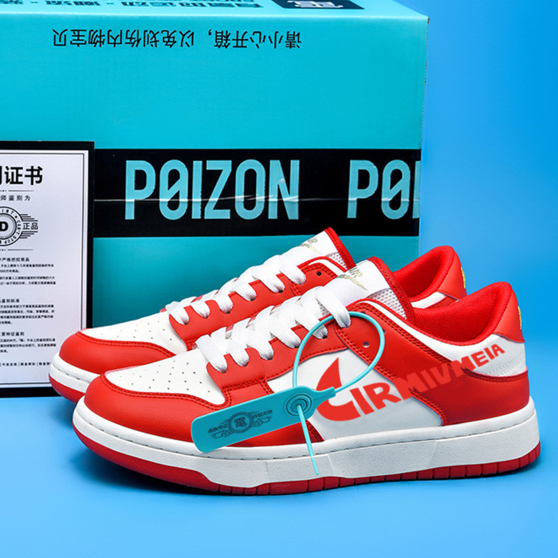 รองเท้ายืนยาวไม่เหนื่อยสีขาวสีแดงการจับคู่สีใหม่คู่ Low-Top Casual รองเท้าผ้าใบรองเท้าแต่งงานรองเท้า