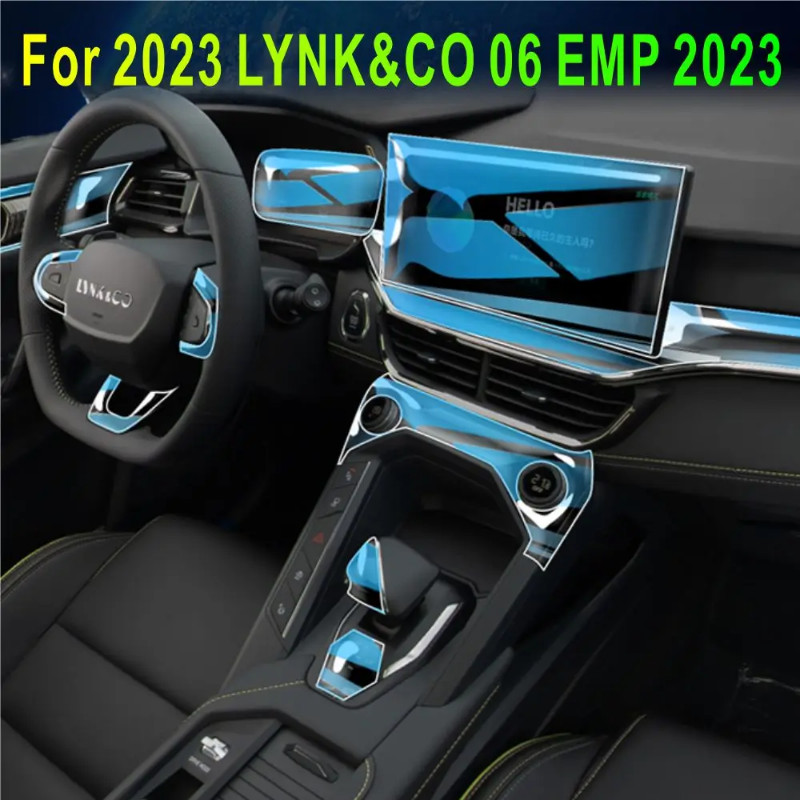 For 2023 LYNK&CO 06 EMP 2023 Car Interior Accessories film transparent TPU Gear Panel Center Consol