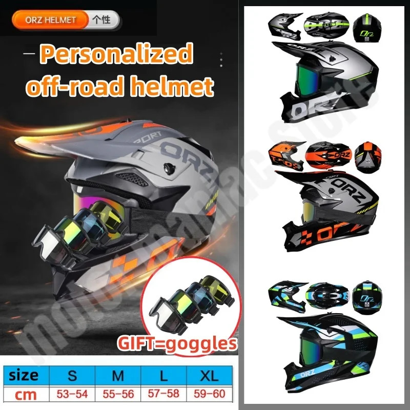 ORZ Off-road Helmet Motorcycle Rally Helmet Outdoor Mountain Riding Speed Drop Helmet Large Brim Ve