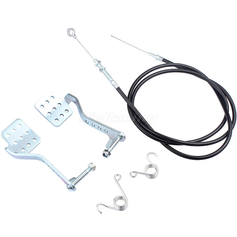 Go Kart Brake Throttle Pedals with 71 inch Go Kart Throttle Cable Kit for Go Kart Cart Predator 212