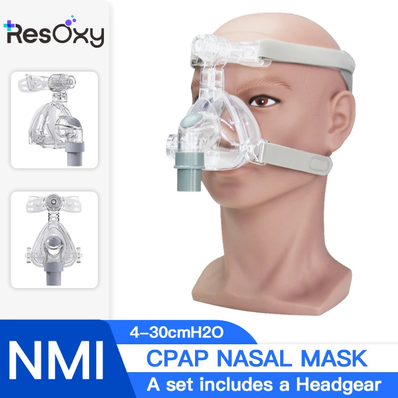 Resoxy CPAP Nasal Mask with Headgear Light Cpap Nasal Mask Silicon Material Comfort Nasal Mask for