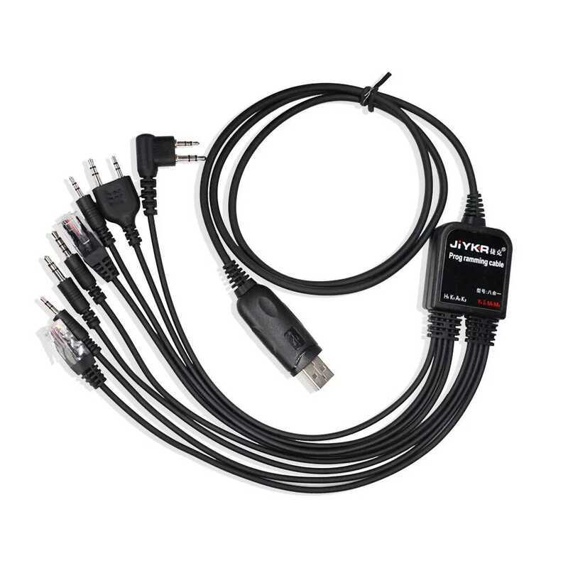 ▥ 8 In 1 สายการเขียนโปรแกรม USB สําหรับ  Kenwood TYT QYT Motorola Axu4100 Yaesu Icom Wal
