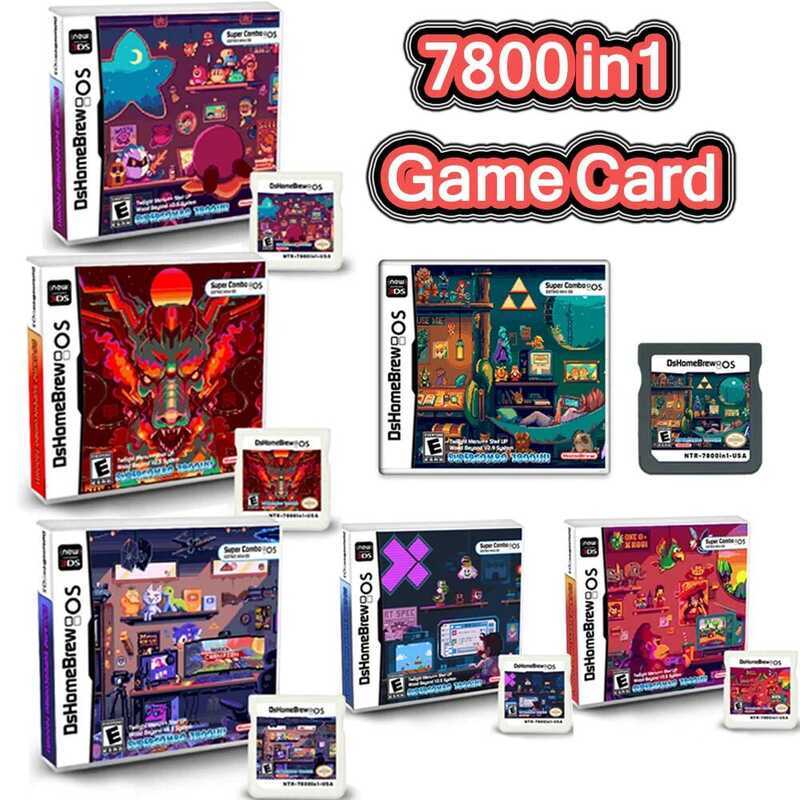 C NDS 7800 In1 Game Collection R4 3Ds Flash Card NDS Pixel Zelda Theme Handheld Game Card Gift Coll