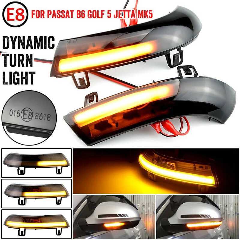 C Water Bk Dynamic Wing Side Mirror LED Turn Signal Light For VW Passat B5.5 B6 R36 R32 Jetta Mk5 G