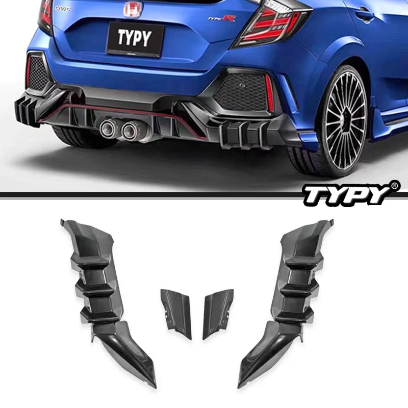For Honda Civic 10th 16-21 Body Kits Rear Spoiler Bumper EdgeRear Diffuser Hatchback Civic FK4 FK7