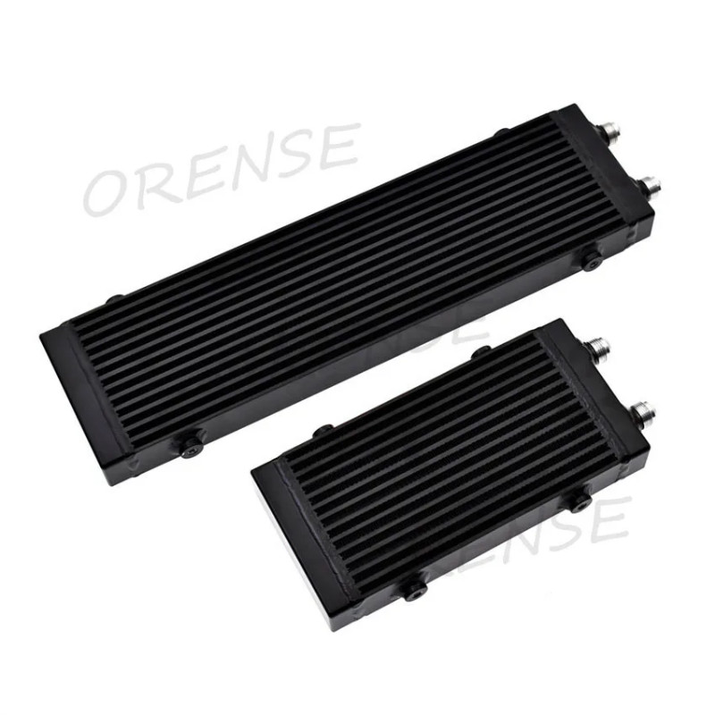 Universal Medium Bar and Plate Dual Pass Oil Cooler Core:14"x5.5"x1.58"  Black/Silver 1PCS S/M/L 1P