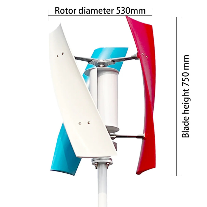 4000W Vertical Windmill Wind Turbine Generator Plant 4kw 3 Blades 12v 24v With Mppt/Hybrid Charge C