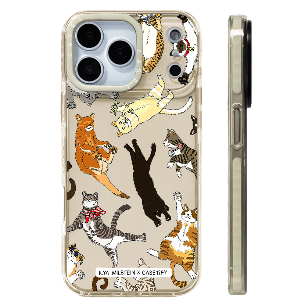 กรณีสีเข้ากันได้สําหรับIPhone 11 13 14 15 16 17 Pro Max 12 MiniฝาครอบILLY MISTEIN Screenful Cat X XR