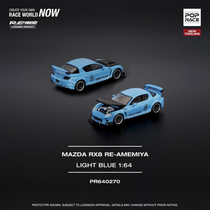 PopRace 164 รถสปอร์ตรุ่น RX-8 Amemiya RE Amemiya รุ่นดัดแปลงเหมาะสําหรับ Mazda