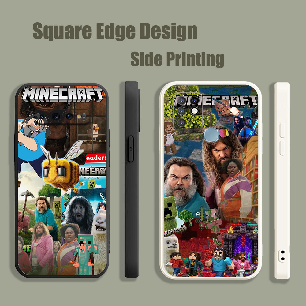 ปลอกสําหรับ OPPO A5 A9 A53 A32 A7X Reno 6 5 Z 2020 5G ภาพยนตร์ Minecraft BOX06 เคสโทรศัพท์ขอบสี่เหลี