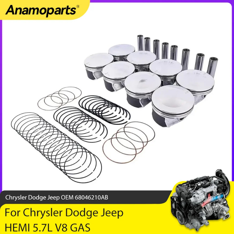 Engine Parts Piston w/ Rings Set Fit 5.7 L For 09-16 Chrysler Aspen 300 Dodge Durango Ram Jeep Gran