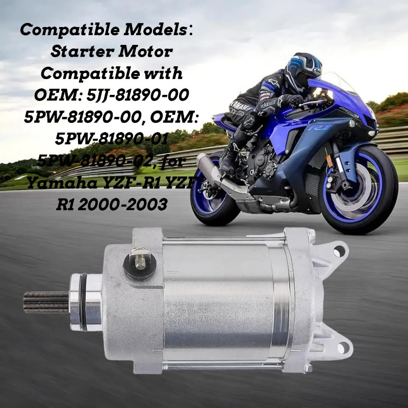 Starter Motor Replacement for Yamaha YZF-R1 YZF R1 2000-2003 OEM 5PW-81890-00 5PW-81890-01 5PW-8189