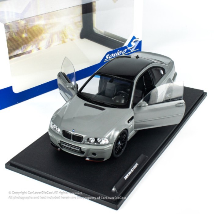Solido/Solido 1: 18 BMW BMW E46 M3 สีเทา 2000 Alloy Double Open Car Model