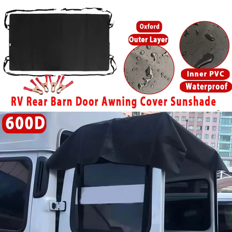 For Vw T5 Ford 600D Waterproof Durable RV Rear Barn Door Awning Cover  Camping Tailgate Car Trailer