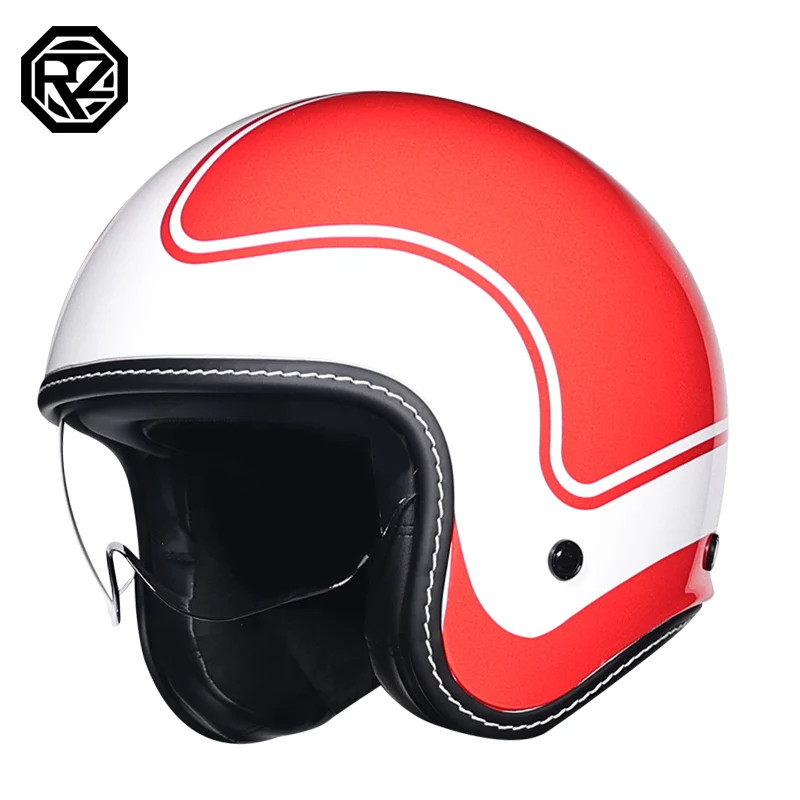 ORZ Retro Motorcycle Helmet Men's and Women's Half Helmet Cruise 3/4 Helmet Scooter Cruise
