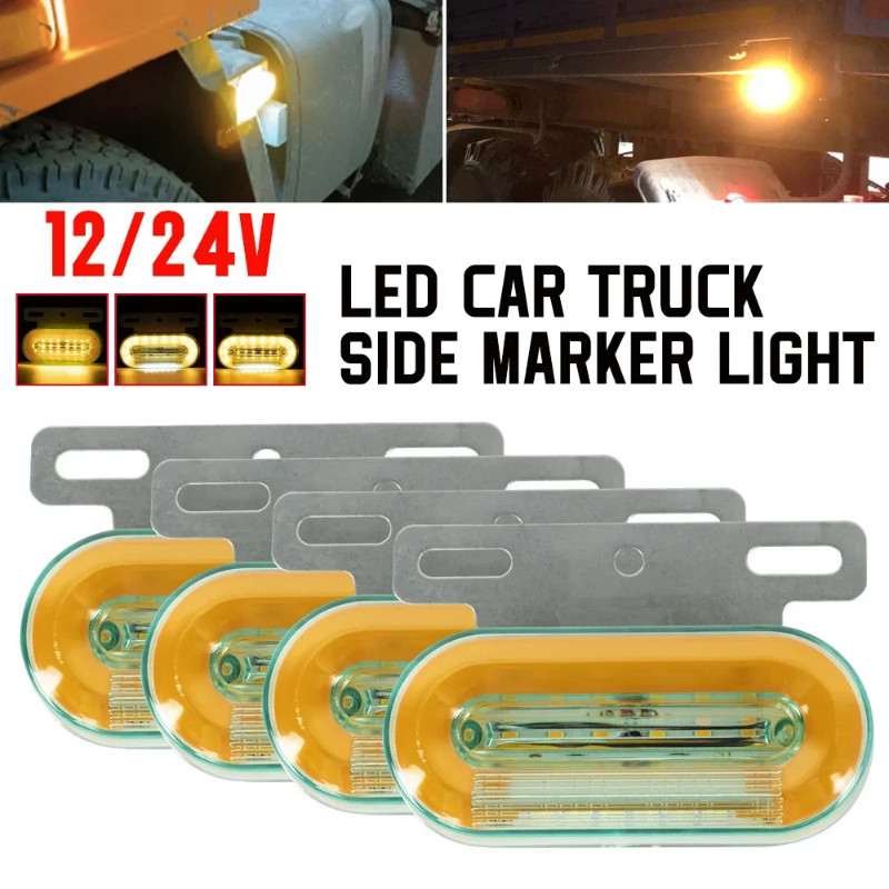 Truck Clearance Lights 12/24V LED Trailer Side Marker Lights Turn Signal Lamp Red White Amber Lorry