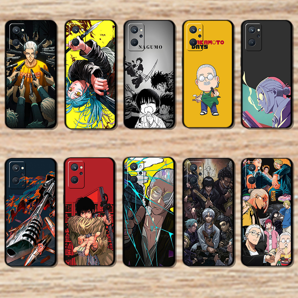 สําหรับRealme 7 8 8S 8i 9i 5g 10 Pro Plus G10 SAKAMOTO DAYSสีดําBorder TPUเคสโทรศัพท์ | ยืดหยุ่น กัน