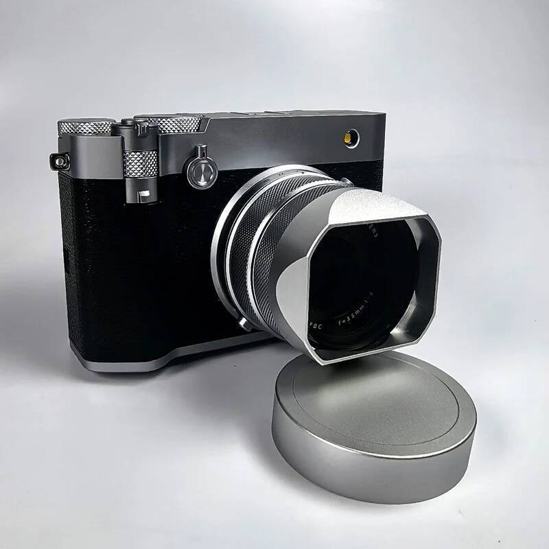 เลนส์ฮูด Bayonet Metal Square มาพร้อมหมวกโลหะฟรีสําหรับ Fujifilm GFX100RF