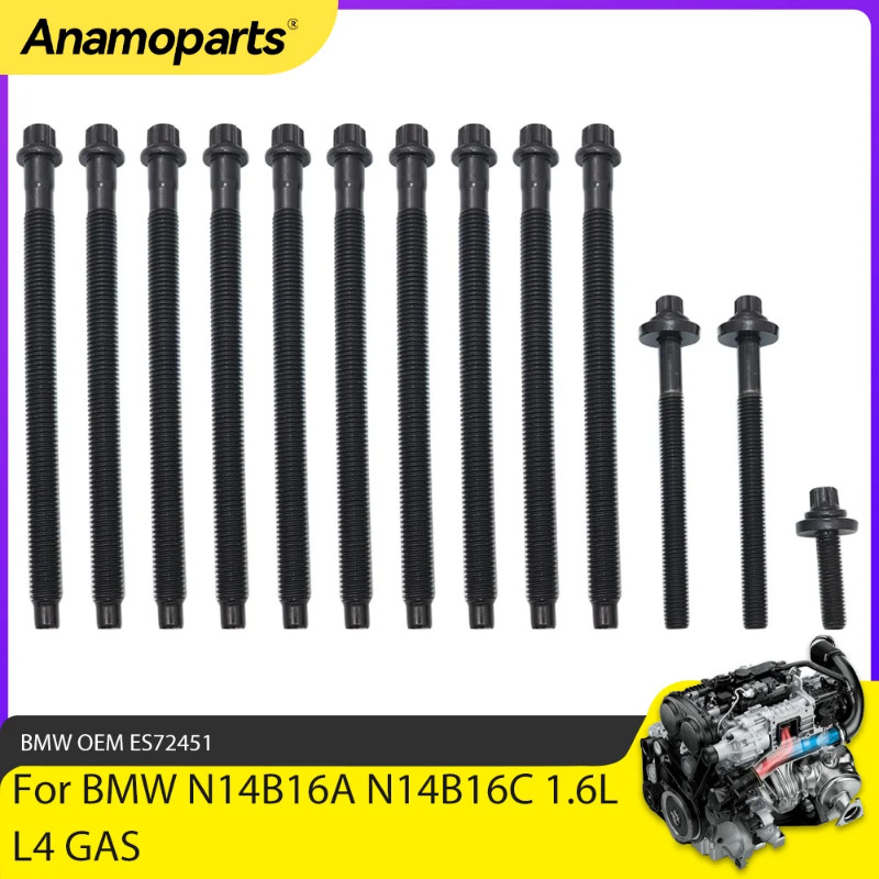 Engine Parts Cylinder Head Bolt Set Fit 1.6 L For BMW Mini Cooper R56 R55 R57 R58 R60 R61 N12 N13 N