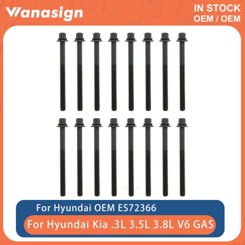 Engine Head Bolt Kit Fit 3.3 3.5 3.8 L For Hyundai Azera Sonata Kia Sedona Sorento G6DA G6DB 3.3L 3