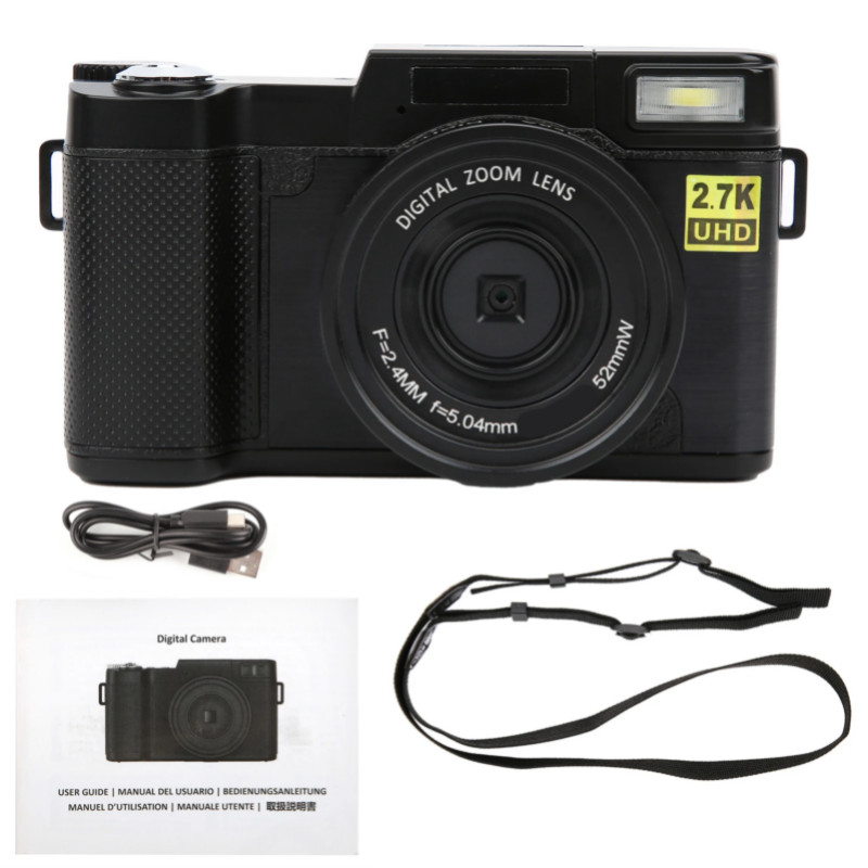 2.7K Digital Camera Video Camera Camera Digital Camera 3in LCD Screen 180 Degree Rotation 2.7K 30MP
