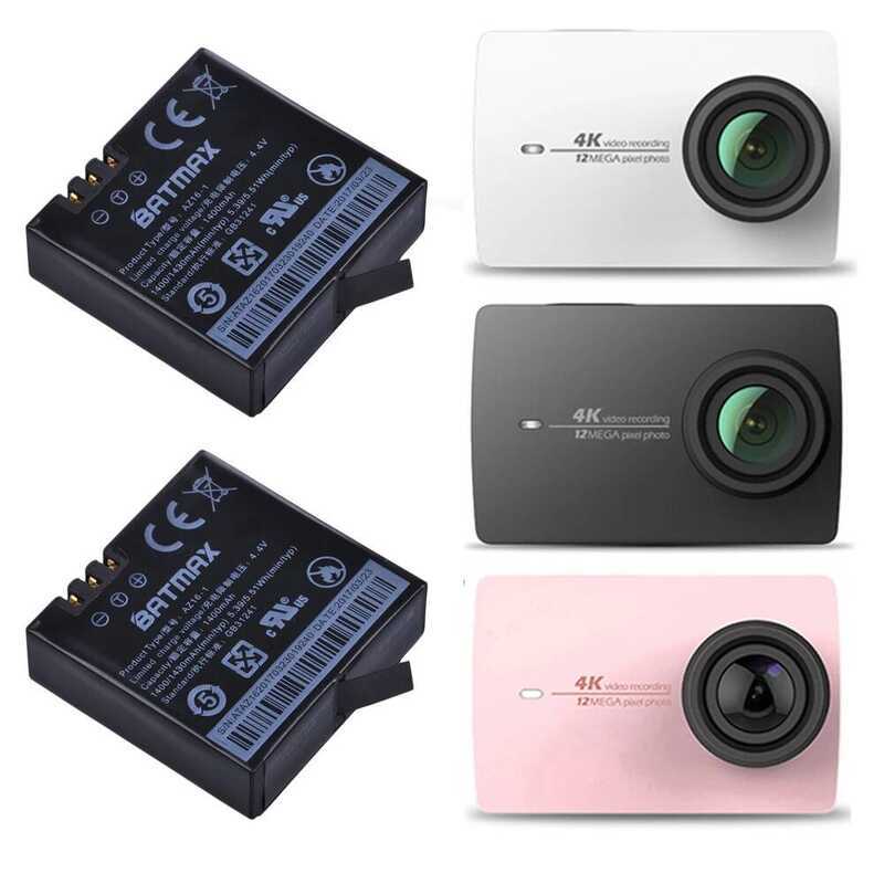 C 2Pcs 4.4V 1400Mah Xiaomi YI 4K Batteries Az16-1 Battery For Original Xiaomi Yi 4K Action Camera R