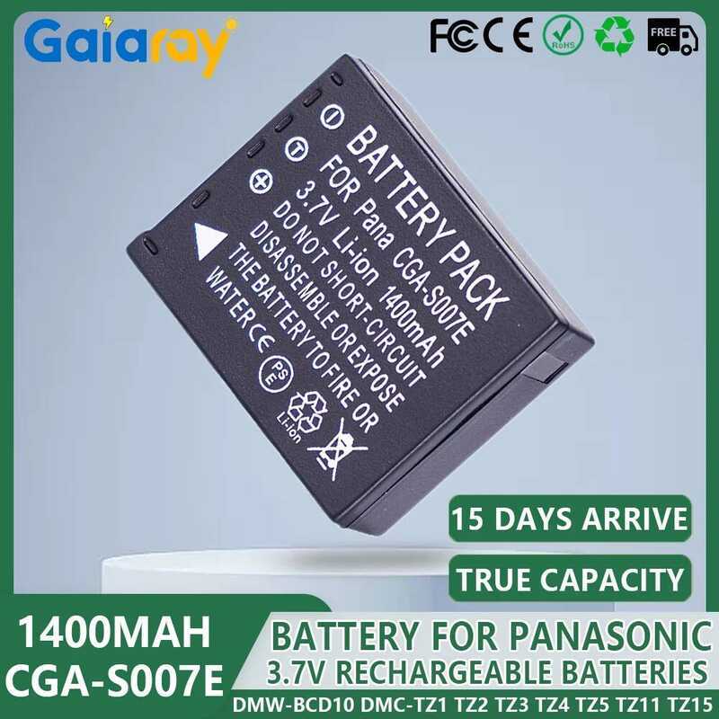 C 1-5Pcs 1400Mah Cga-S007e Cga-S007 Rechargeable Battery For Dmw-Bcd10 Dmc-Tz1 Tz2 Tz3 Tz4 Tz5 Tz11