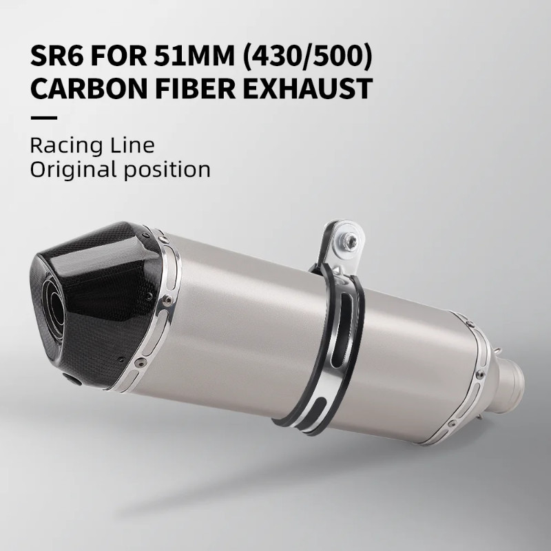 51mm Escape Moto Tube Motorcycle Exhaust Muffler with Db Killer for R3 MT07 FZ1 R6 R15 ZX6R ZX10 Z9