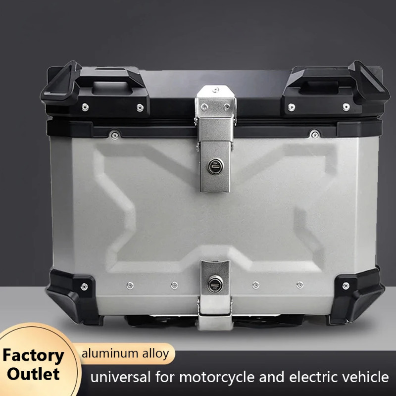 45L 55L 65L 80L 100L Aluminum Motorcycle Rear Luggage Trunk Storage Top Box Waterproof Helmet Key L