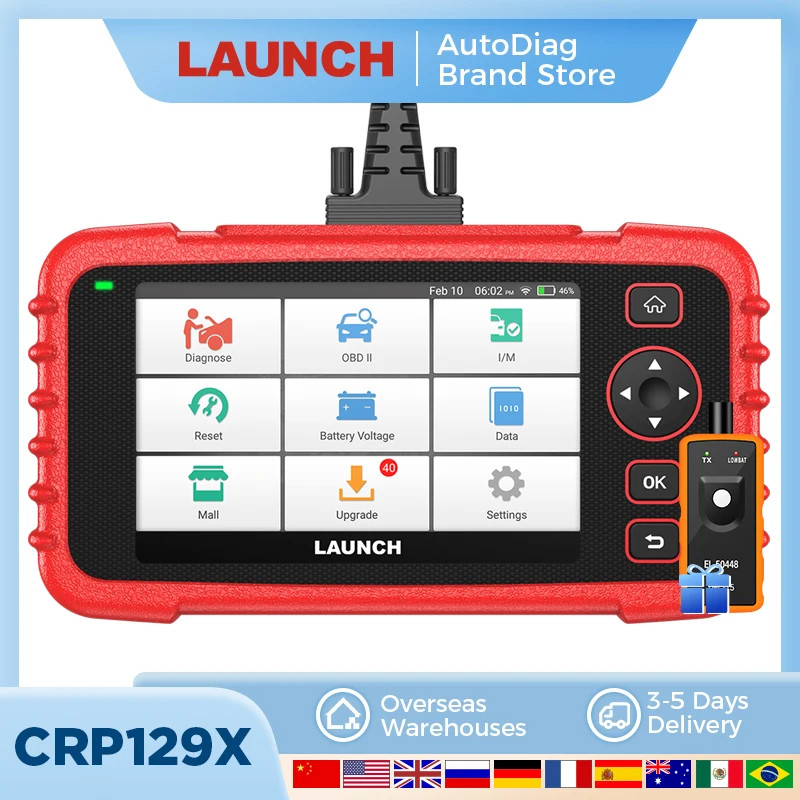 LAUNCH CRP129X Diagnostic Tools Automotive OBDII Scanner OBD2 Scan Tools Four Systems Diagnosis obd