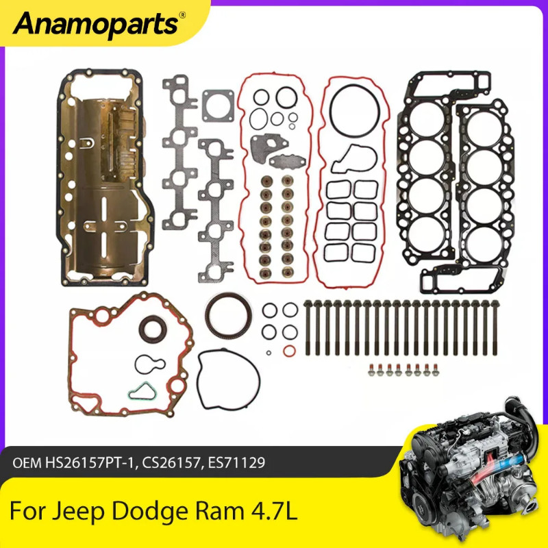 Engine Parts Full Gasket Set Oil Pan Head Bolt Fit 4.7 L Gas EVA EVC For Dodge Dakora Durango RAM J