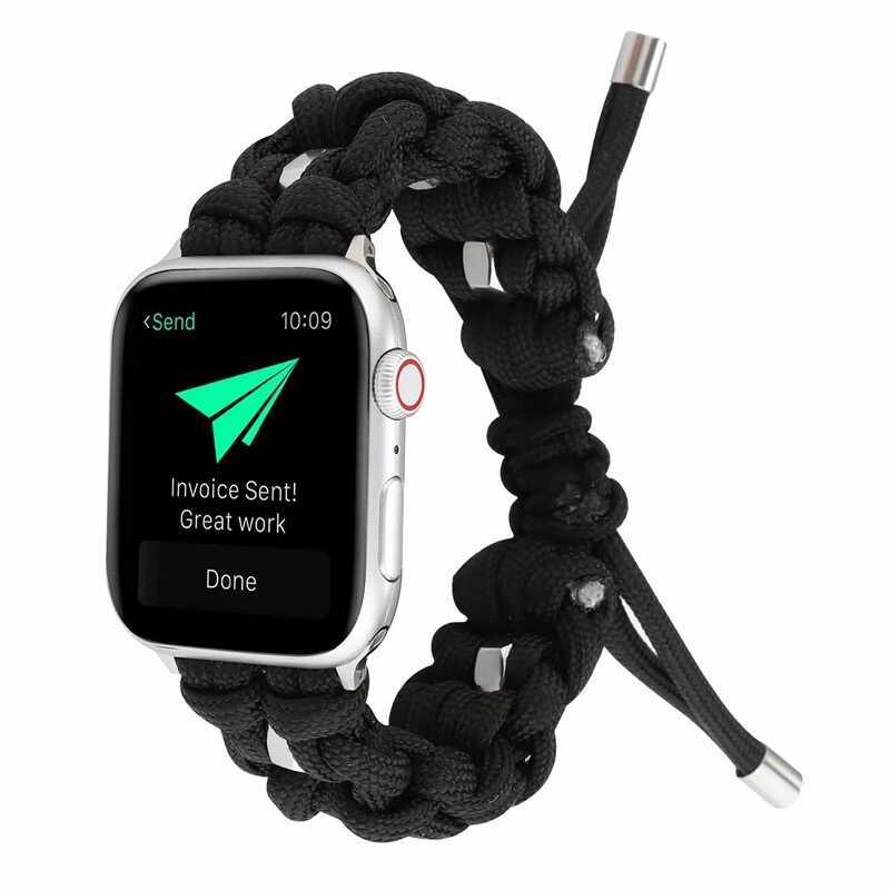C Paracord Watch Band Adjustable For Watch 4Mm 45Mm 44Mm 42Mm 41Mm 40Mm 38Mm Iwatch Ultra 2 Series