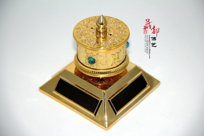 Chinese Religion Sifang Solar Car Turning Wheel Protection Ping An Buddhist Supplies  Room Decorati