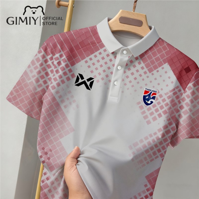 เสื้อโปโลทีมชาติประเทศไทยใหม่ แขนสั้น พิมพ์ลาย 3 มิติ แฟชันกีฬา