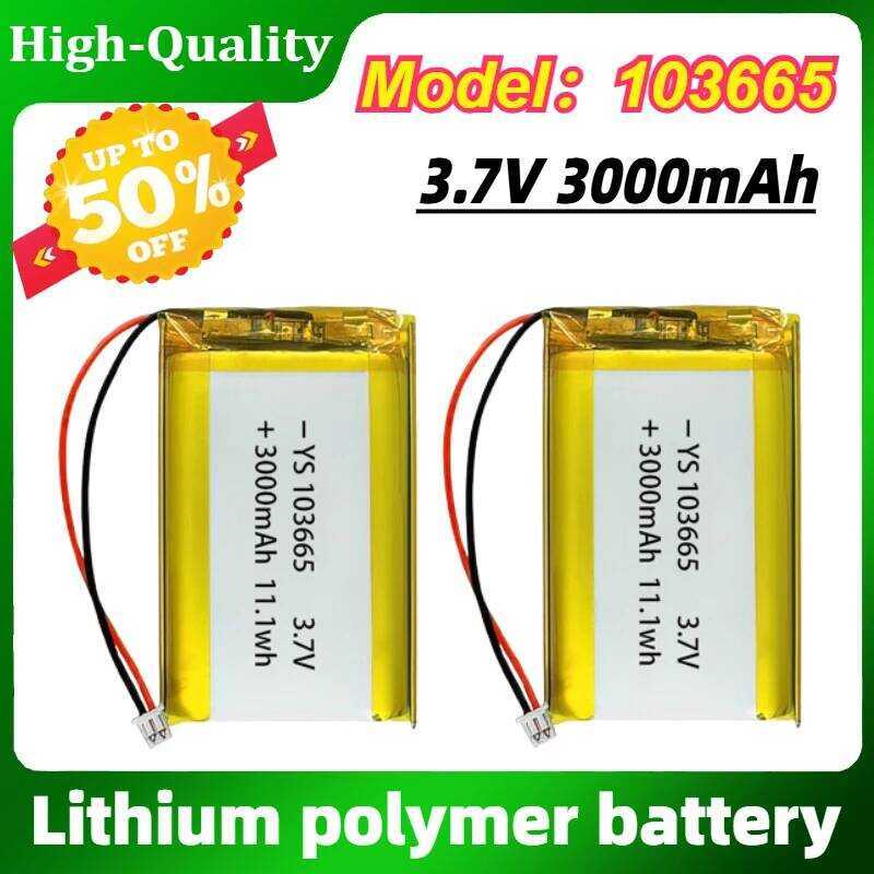 C 2Pcs/Lot 103665 Battery 3.7V 3000Mah Polymer Lithium Batteries For Bluetooth Keyboard Tablet PC D