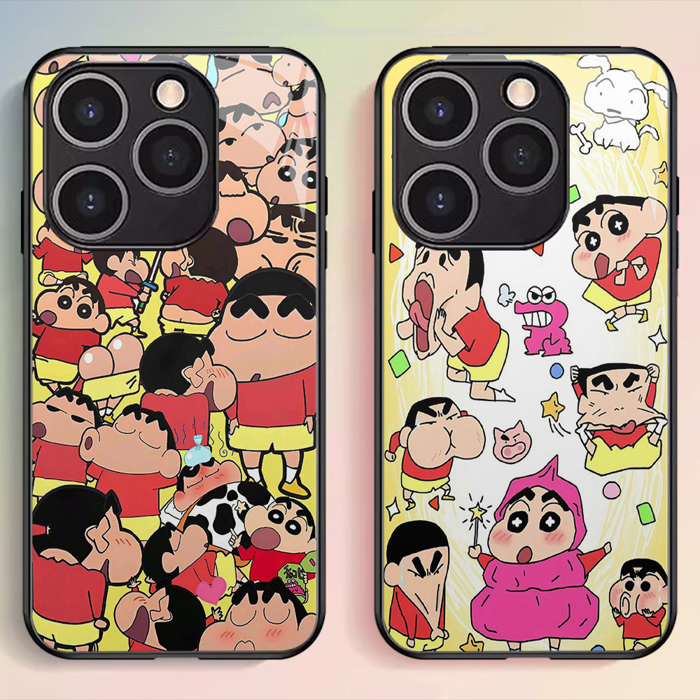G-66 Crayon Shinchan HD Glass Casing สําหรับ Infinix Hot Smart 8 HD Note 40 7 40i 30i Pro Plus Case